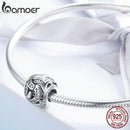 BAMOER Genuine 925 Sterling Silver Blooming Flower Dazzling CZ Charm Beads fit Women Charm Bracelets Bangles DIY Jewelry SCC742