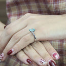 Anillo de compromiso de moissanita con piedra central de moissanita de corte verde y azul, 3 quilates y 2 quilates, plata