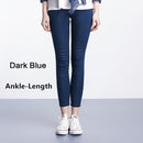 Damen Jeans Casual Hohe Taille Sommer Herbst Hose Dünne Stretch Baumwolle Denim Hose Für Frau Blau Schwarz 100kg