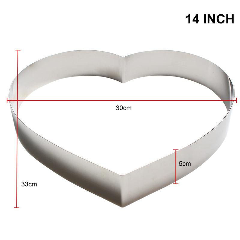 7-14INCH Heart Circle Shape Wedding Cookie Cutter Fondant Cake Mold Mousse Cake Ring Baking Pastry Decoration Mold Kitchen Tool