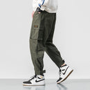 2022 Men Multi-pocket Elastic Waist Design Harem Pant Street Punk Hip Hop Red Casual Trousers Joggers Male Army Cargo Pants 5XL