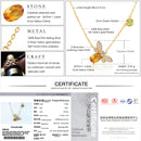 LAMOON Bee 925 Sterling Silver Necklace Natural Citrine Gemstone Necklaces 14K Real Gold Plated Chain Pendant Jewelry LMNI015