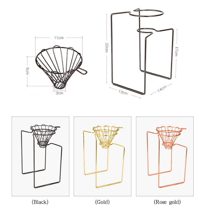 Kaffeefilter Kaffeemaschine Dripper Geometrischer, wiederverwendbarer Kaffeefilterständer zum Übergießen, permanenter Filterkorb