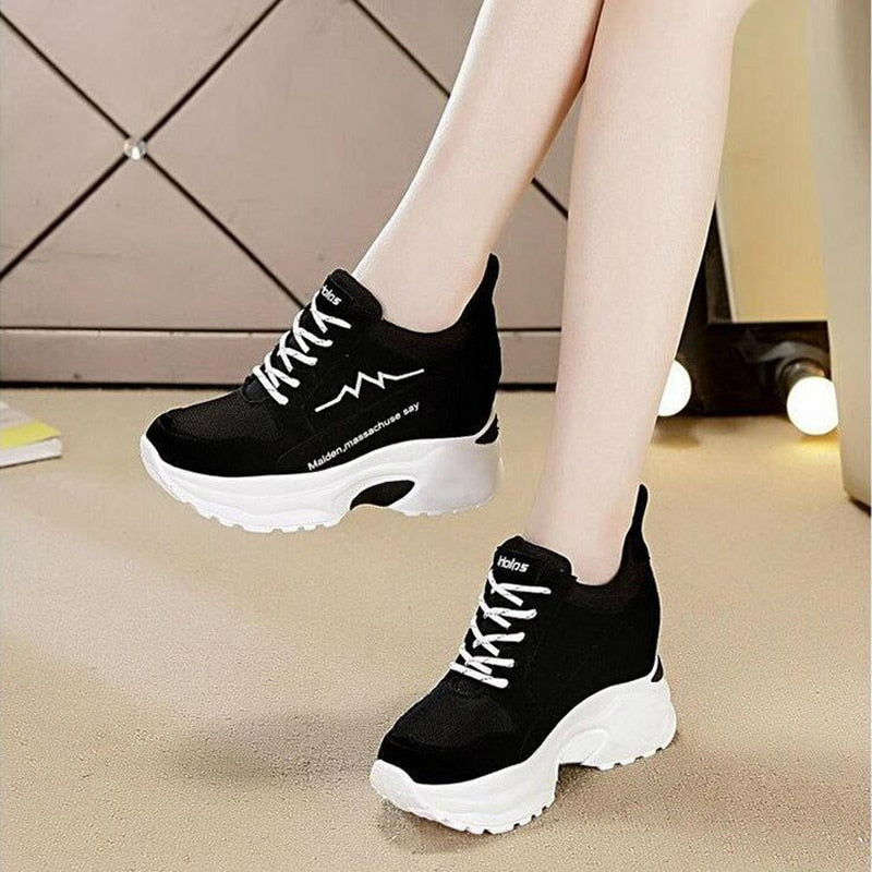 Women Vulcanize Shoes Women Sneakers Spring Autumn Fashion Ladies Causal Shoes Woman Leather Platform Shoes Female Sneakers W04