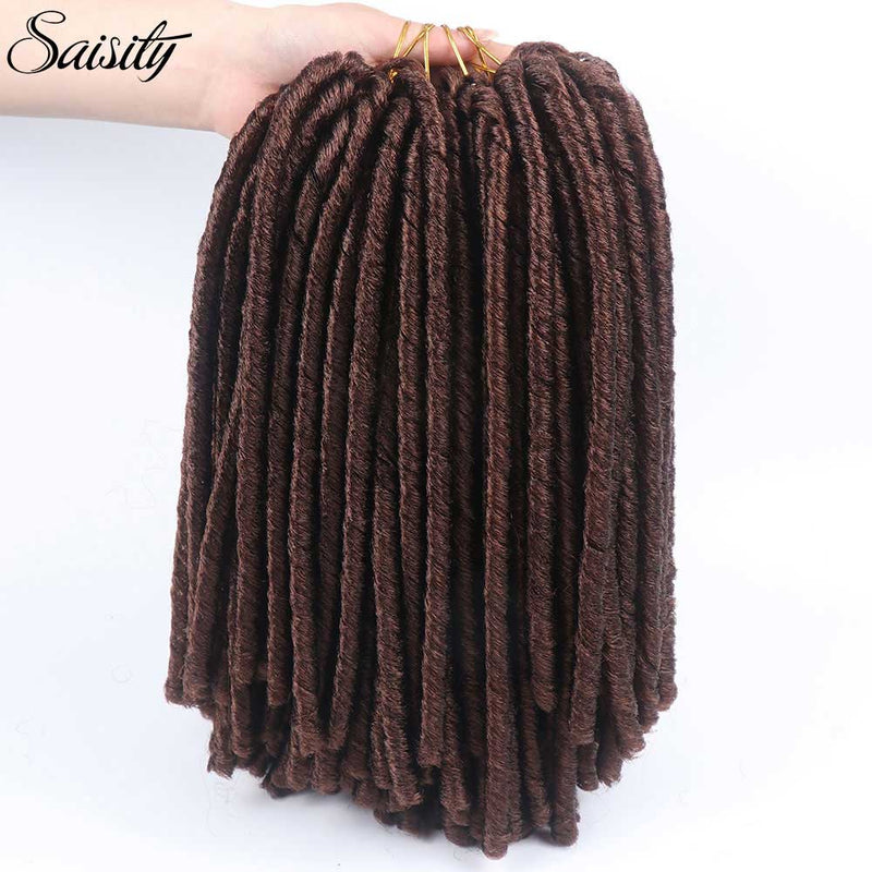 Saisity 14''faux locs pelo de ganchillo rastas suaves y ligeras trenzas de ganchillo extensiones de cabello de ganchillo sintético 15 hebras/paquete