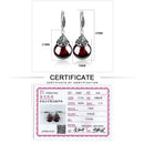 JIASHUNTAI Retro 100% 925 Sterling Silver Round Garnet Drop Earrings For Women Natural Red Gemstone Ruby Fine Jewelry Best Gifts
