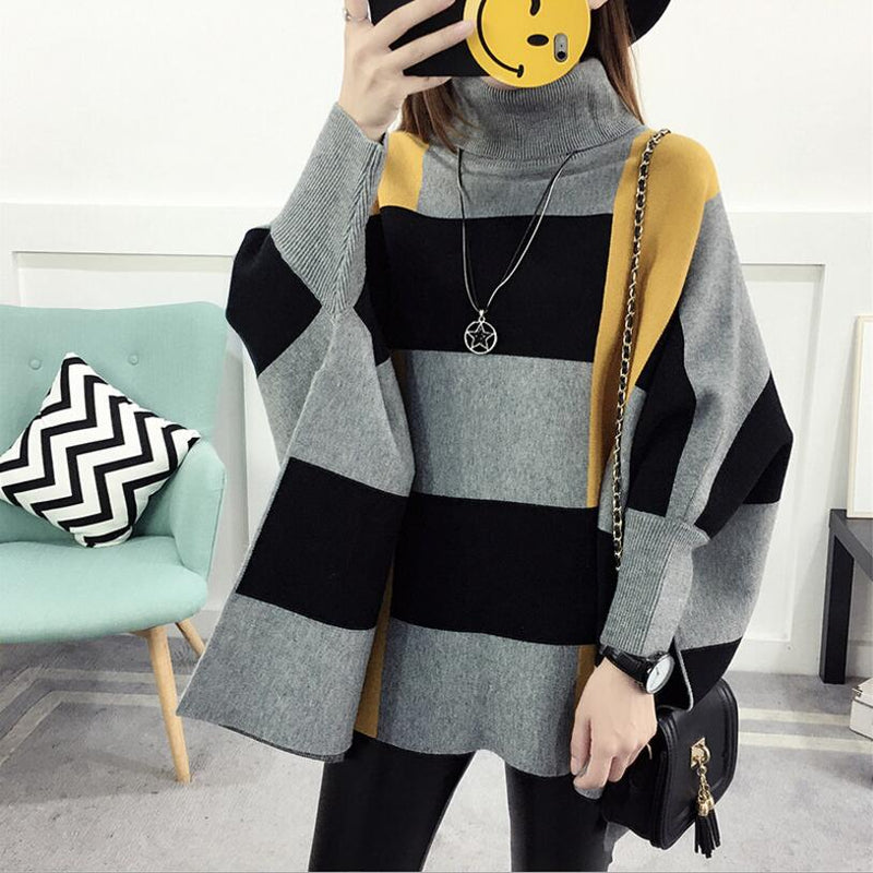 2022 Women Pullover Female Sweater Fashion Autumn Winter  Shawl Warm Casual Loose Knitted Tops