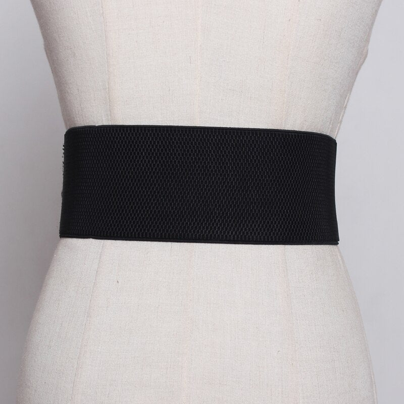 Brand Design Waistband Women's Elastic Wide Belt Stretchy Corset Female Black Waistbands Wide Belts for Lady Dress