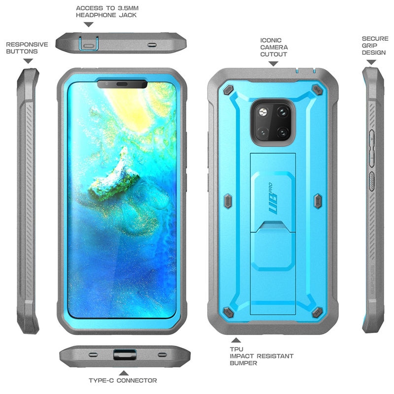 SUPCASE For Huawei Mate 20 Pro Case LYA-L29 UB Pro Heavy Duty Full-Body Rugged Case with Built-in Screen Protector &amp; Kickstand