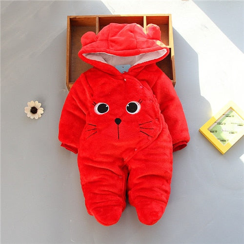 Newborn Baby Girl Clothes 0-3 months Winter Thick Warm Baby Footies Cotton Infant Kid&