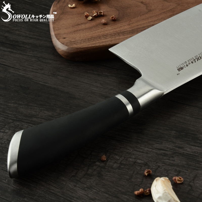 SOWOLL Kitchen Knives Stainless Steel Knives Paring Utility Santoku Bread Slicing Chef Chopping Knife Cooking Accessory Tools