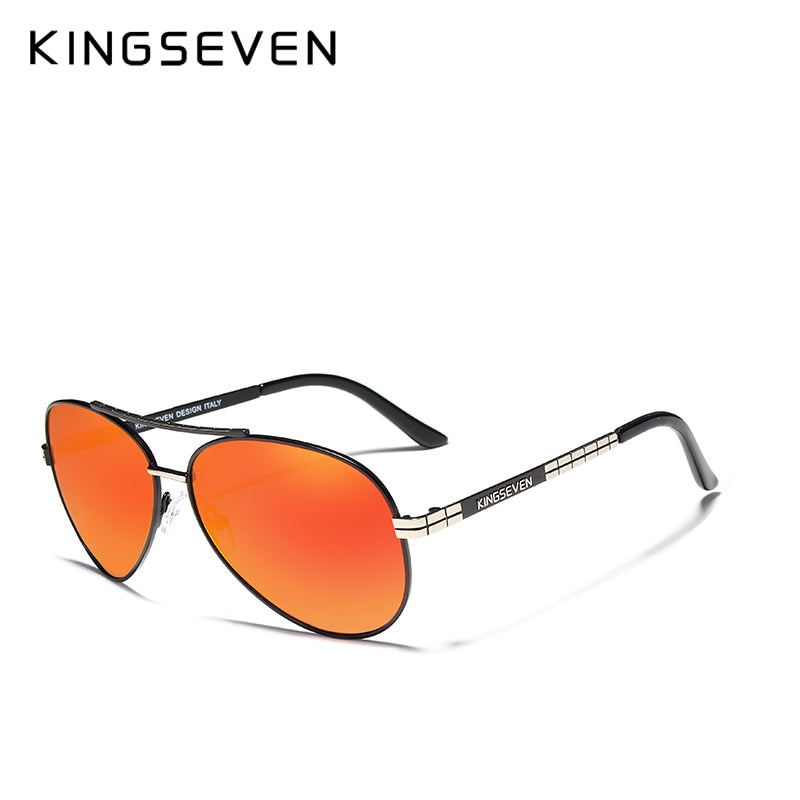 KINGSEVEN Design Men's Glasses Pilot HD Polarized Sunglasses For Men/Women Driving Sun Glasses With Emboss Logo Oculos De Sol