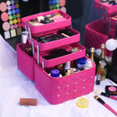 Bolsa de maquillaje de alta calidad, bonita caja de cosméticos para mujer, capas plegables informales, estuche de almacenamiento de viaje profesional, maleta de gran capacidad