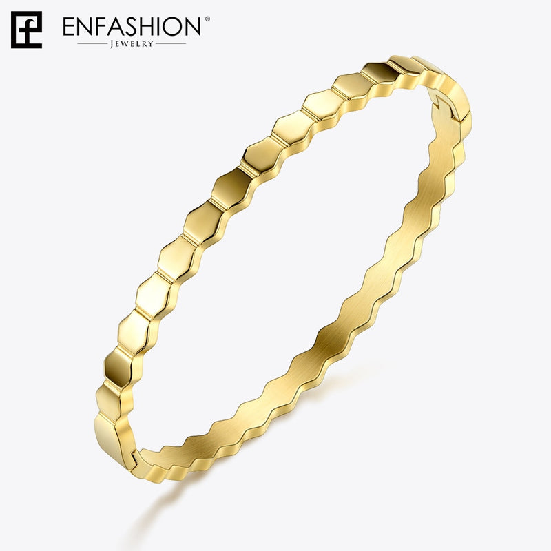 Enfashion Multilayer Cuff Bracelet Party Crystal Bangles Gold Color Stack Bracelets For Women Fashion Jewelry Wholesale 182004