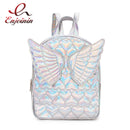 Deslumbrante moda corazón en relieve alas decoradas Mini mochila para niña bolso de hombro bolsa de viaje mochilas escolares para adolescentes Bolsa