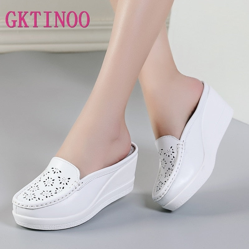 GKTINOO Summer Woman Shoes Platform Slippers Wedge Flip Flops Women High Heel Slippers For Women Casual Sandals Female Shoes