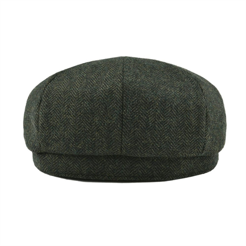 BOTVELA Wool Tweed Newsboy Cap Herringbone Herren Damen Klassischer Retro Hut mit weichem Futter Driver Cap Schwarz Braun Grün 005