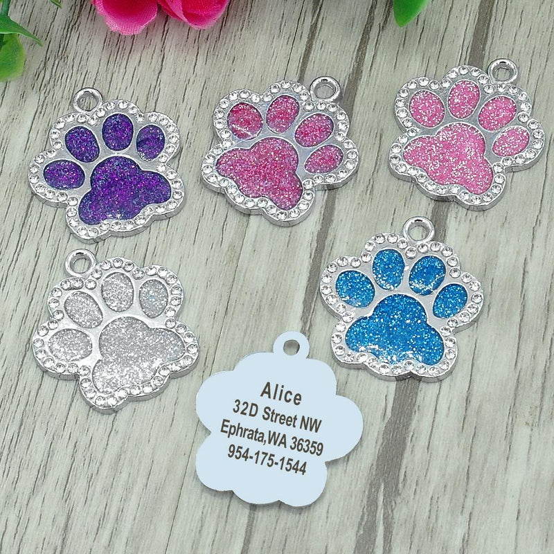Custom Dog Tag Personalized Pet Dog Collar Accessories Engraved Cat Puppy ID Tag Stainless Steel Paw Nametag Pendant Anti-lost