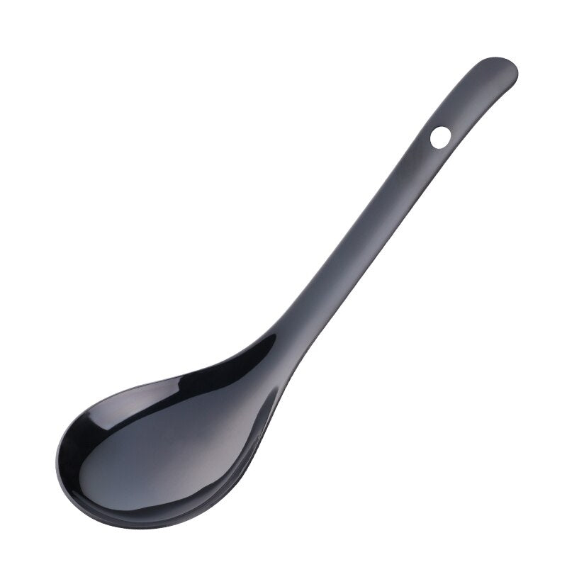 De cucharas grandes para sopa, cucharón para sopa de acero inoxidable 18/8, cuchara para servir arroz, cuchara de cocina dorada, cuchara de mesa, utensilio de cocina