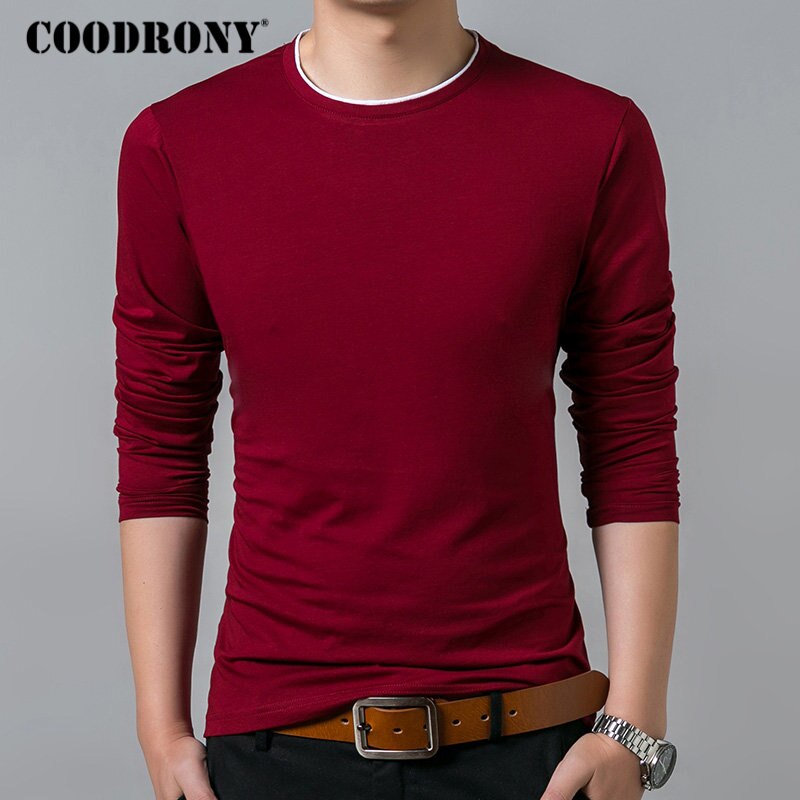 COODRONY T-Shirt Männer 2019 Herbst Lässig Allgleiches Langarm-O-Ansatz T-Shirt Männer Markenkleidung Weiche Baumwolle T-Shirts Tops 8617