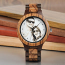 BOBO BIRD Personal Photo Print Customized Logo Wood Watch with Gift Box Relogio Feminino Masculino Unque Creative Cool Stlye
