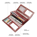 WESTAL Women&#39;s Wallet Luxury Genuine Leather Female Wallet Women&#39;s Purse Leather Womens Purses Coins and Card Wallets Clutch Bag