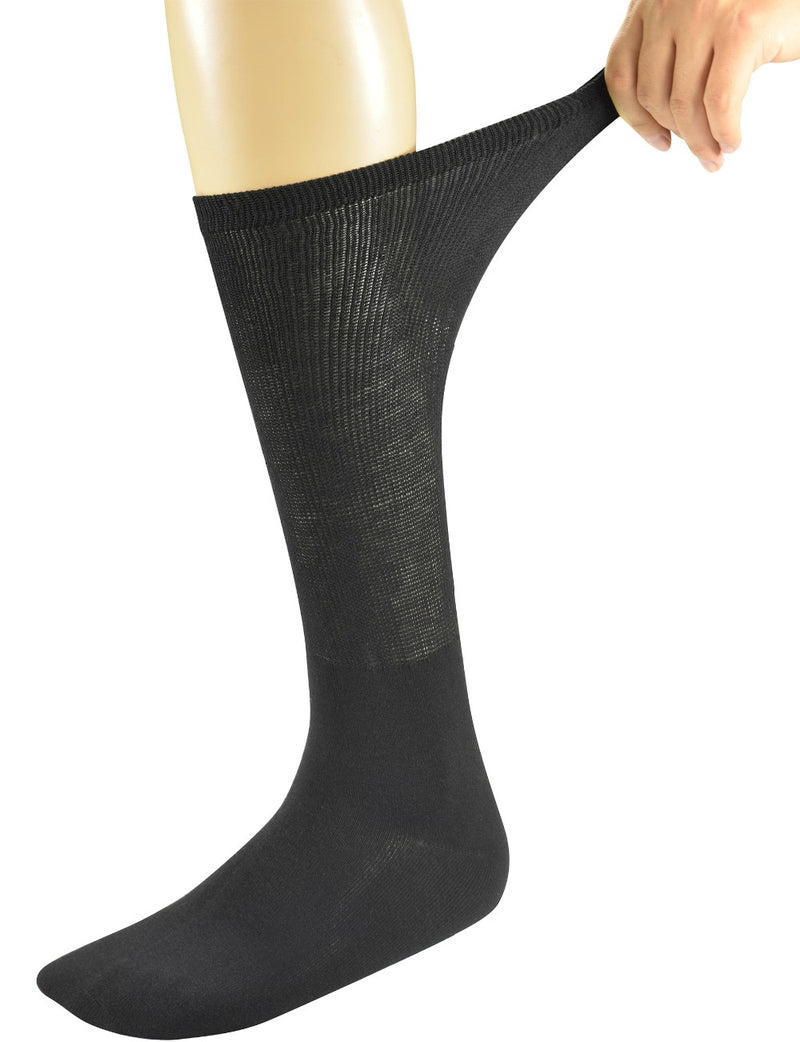 Mens Bamboo Diabetic Over The Calf Socks,4 Pack Size 10-13