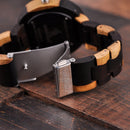 BOBO BIRD Ultra Thin Men Watch Relojes de madera originales 2 Time Zone Display Reloj de pulsera de cuarzo horloges mannen