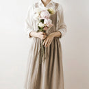 Delantal de algodón rosa y gris para el hogar, cocina, pintura para hornear, ropa de trabajo artesanal, café, Barista, restaurante, camarera, floristería, uniforme B2