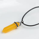 LFPU Natural Stone Pendant Bullet Shape Healing Point Crystal Stone Pendant Necklace Women Jewelry