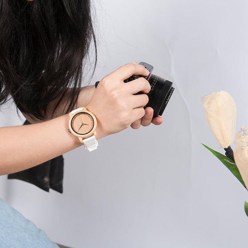 BOBO BIRD Damenuhren Damen-Luxusuhren aus Bambusholz Silikonarmbänder Relojes mujer marca de lujo Tolle Geschenke für Mädchen