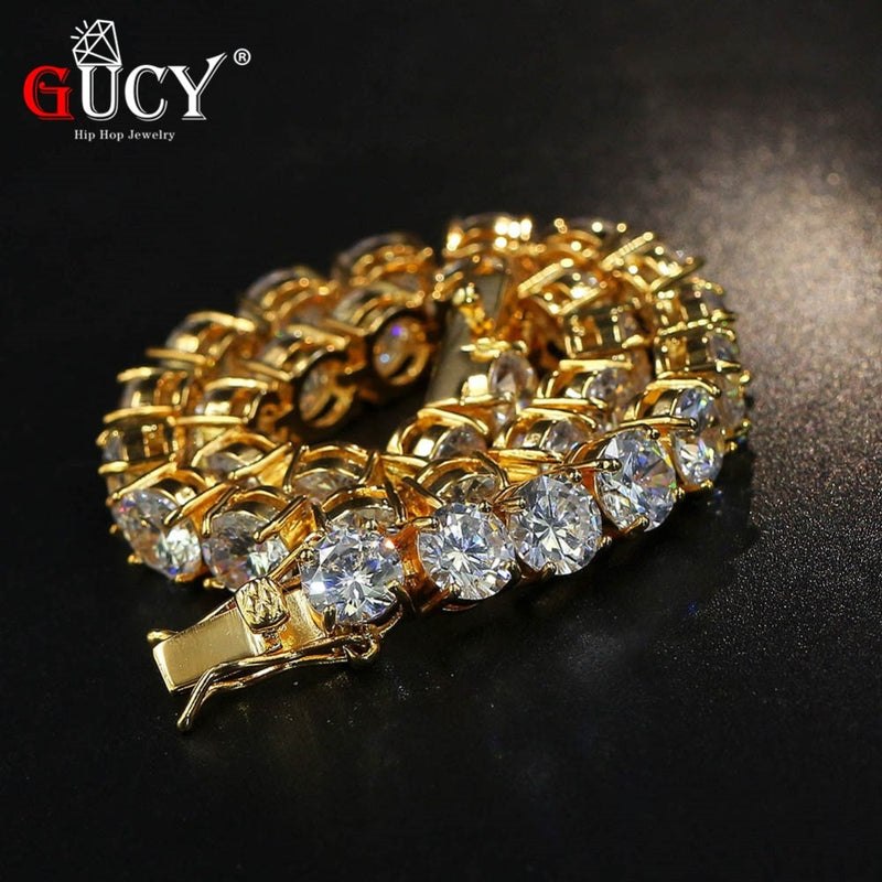 GUCY 3mm 4mm 5mm 6mm Mens AAA Cubic Zirconia tenis cadena pulsera Hip Hop joyería Iced Out 1 fila CZ regalo de cumpleaños