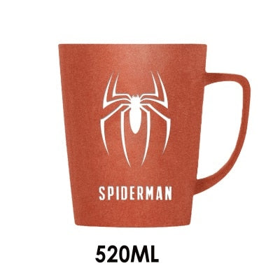 Taza de superhéroe con cubierta de madera y cuchara, tazas de Color puro, taza, herramienta de cocina, regalo