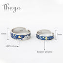 Anillos de pareja de esmalte de Thaya Van Gogh Sky Star moon s925 anillos de plata con purpurina anillo de compromiso joyería de boda para mujer