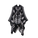 [RUNMEIFA] Women winter Batwing Tassels Cloak Poncho Cape Scarf Shawl PonchoBlanket Pashmina 6 colors 130*150cm
