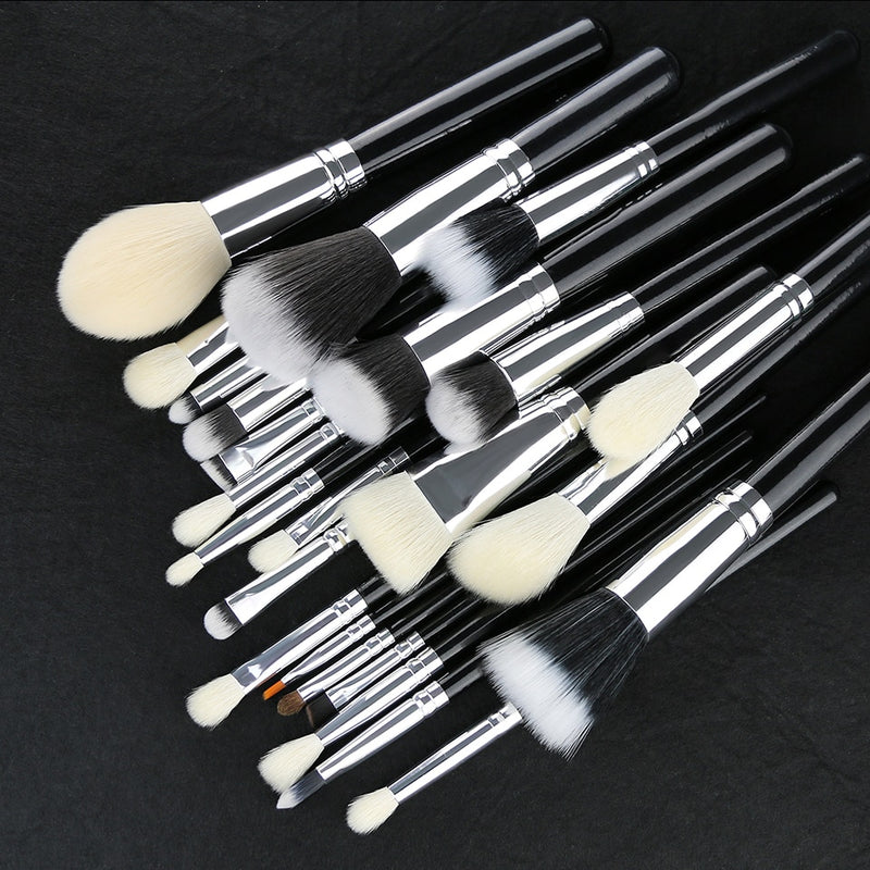 BEILI Black Professional Goat Hair Makeup Brush Powder Foundation Contour Concealer  Eyes Blending 15/25/30Pcs Makeup Brush Set