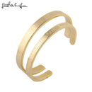 Luxury Gold  couple men Lover Roman numerals Scale open Cuff Titanium stainless steel bangle for men women jewelry