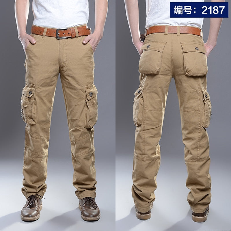 Pantalones Cargo Hombres Combate SWAT Ejército Militar Pantalones Algodón Muchos bolsillos Estiramiento Flexible Hombre Pantalones casuales Tallas grandes 28- 38 40