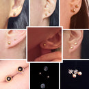 CZCITY, abalorio de marca de lujo, auténticos pendientes de tuerca de bola de cuentas redondas de oro amarillo puro de 18 quilates para mujer, joyería de pendientes de oro para uso diario