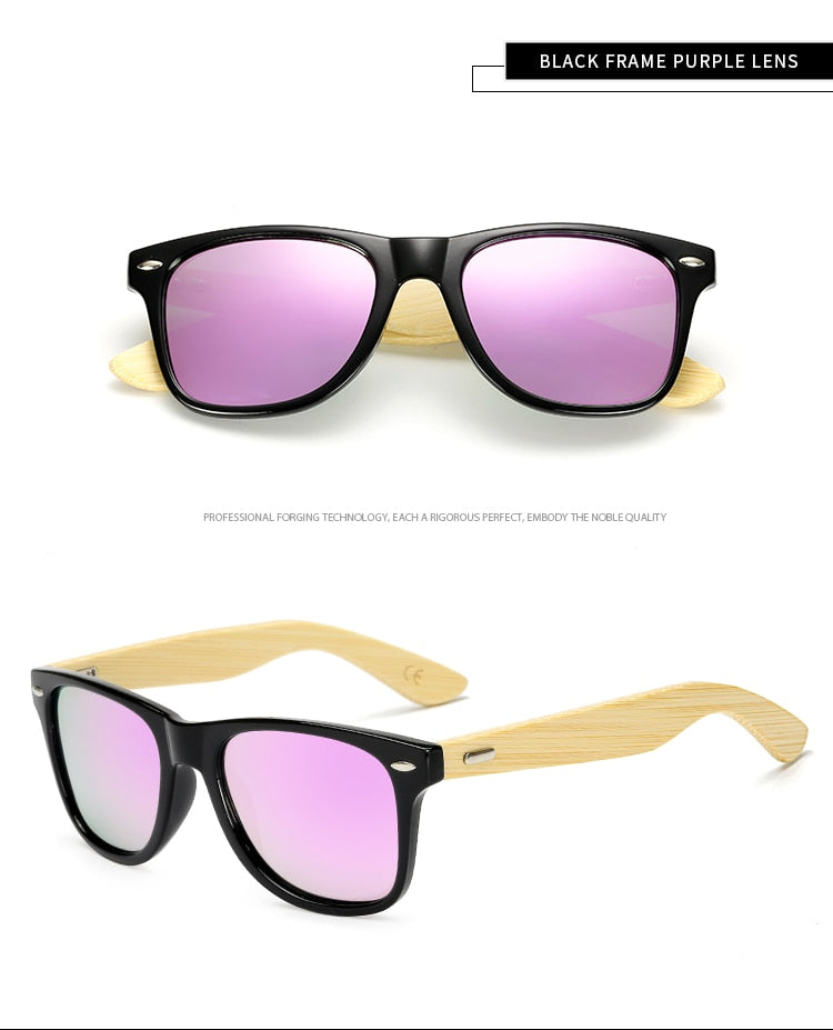 LongKeeper Polarisierte Holz Bambus Sonnenbrille Damen Markendesign Herren Echtholz Arme Sonnenbrille Mirrorr Lens Gafas de sol