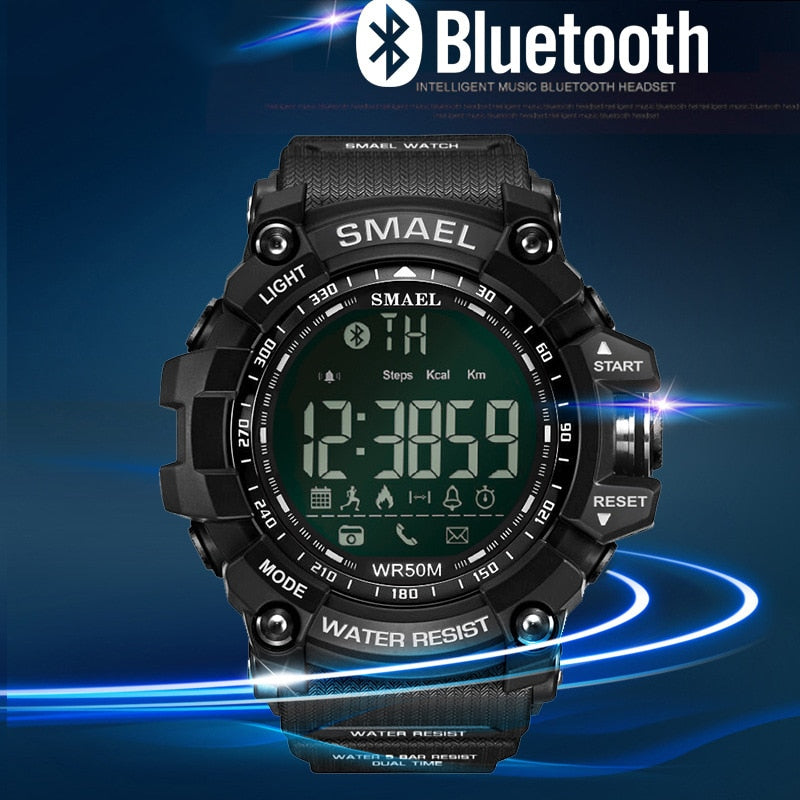 SMAEL Mens Chronograph Watches Sport Male Clock Stop Army Military Watch Men Multifunction Waterproof LED Digital Watch for Man