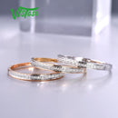 VISTOSO Genuine 14K White/Yellow/Rose Gold Rings For Women Simple Style Eternal Diamond Ring Engagement Anniversary Fine Jewelry