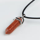 LFPU Natural Stone Pendant Bullet Shape Healing Point Crystal Stone Pendant Necklace Women Jewelry