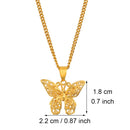 Anniyo Butterfly Charms Pendant Chain Necklaces for Women Girls Gold Color Jewelry PNG Gifts