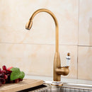 Antique Brass Finish Kitchen Faucet Bronze Single Handle Hot and Cold Water Sink Tap 360 Swivel Bathroom Sink Mixer Taps EK5013