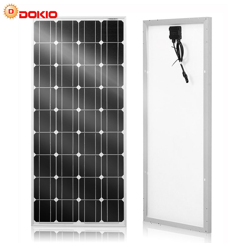 Panel solar de la marca Dokio China 100W Silicio monocristalino 18V celulas solares silicio Cargador solar de batería solar de alta calidad