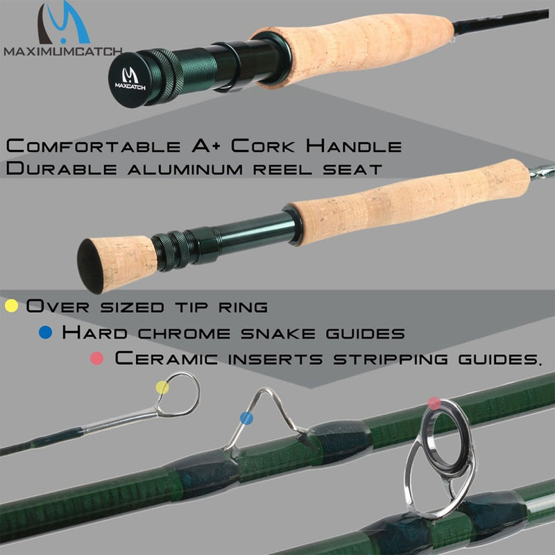 Maximumcatch 3-8WT Fly Fishing Rod And Reel Combo Set 8&#39;6&#39;&#39;/9&#39; Medium-fast Fly Rod Pre-spooled Fly Reel &amp; Line &amp;Triangle Tube