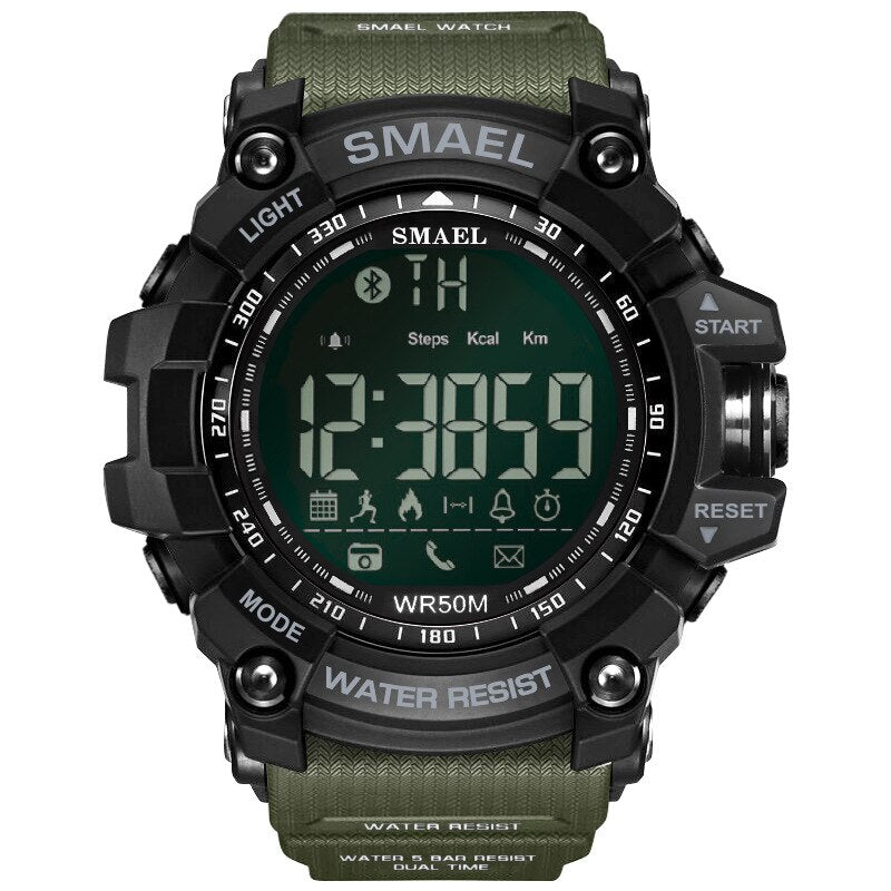 SMAEL Mens Chronograph Watches Sport Male Clock Stop Army Military Watch Men Multifunction Waterproof LED Digital Watch for Man