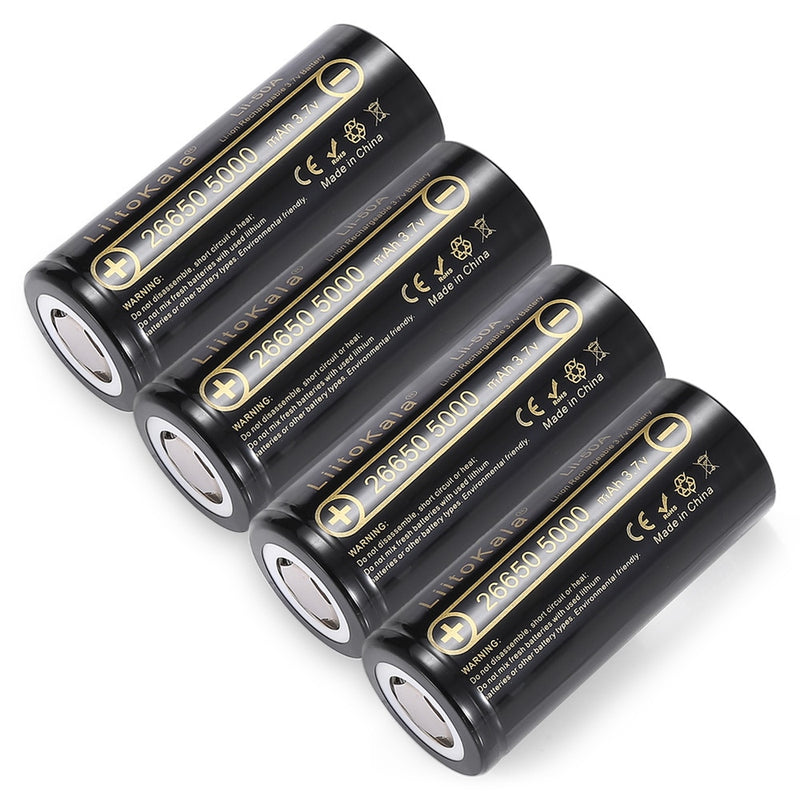 HK LiitoKala lii-50A 26650 5000mah lithium battery 3.7V 5000mAh 26650 rechargeable battery  26650-50A suitable for flashligh NEW