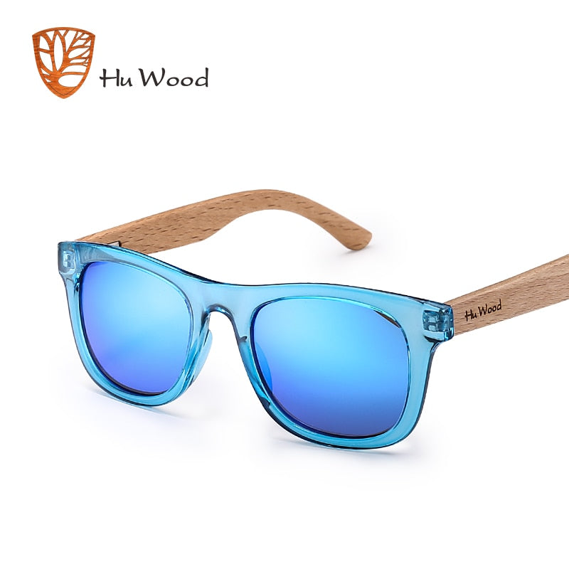 Hu Wood Polarisierte Kindersonnenbrille für Jungen und Mädchen mit recyceltem Rahmen und Bügeln aus Buchenholz | 4 bis 8 Jahre